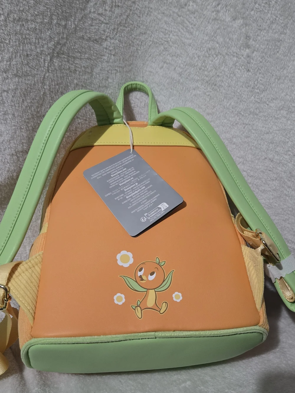 Loungefly Orange Bird Corduroy Mini Backpack - Orange/Green